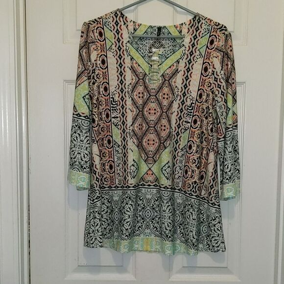 New Directions   print top Sz S NWOT - Picture 1 of 5
